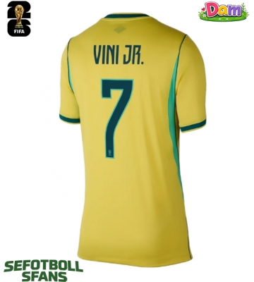 Brasilien Vinicius Junior #7 Hemmatröja Kvinnor VM 2026 Kortärmad